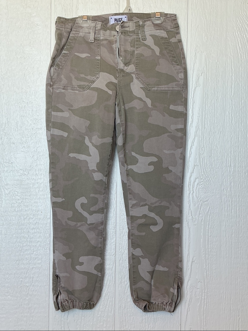 PAIGE Men's Taupe Camo Cargo Pants